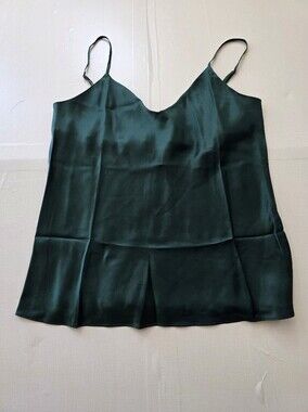 Silksilky 100% Silk Cami Tank Top Emerald Green XS
